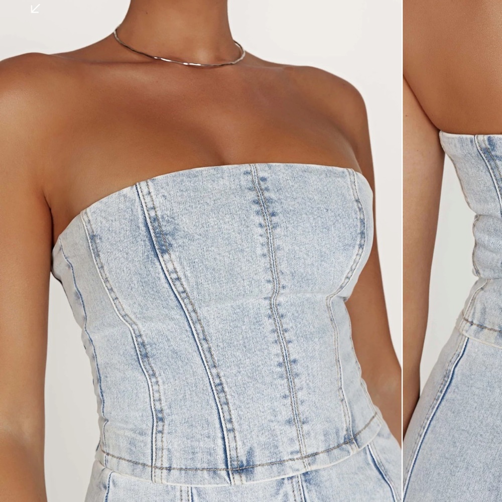 Meshki JORDANA
Denim Tube Top - Light Blue
